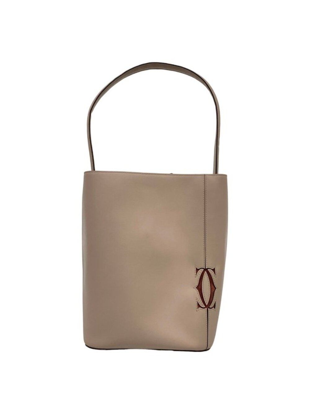 Cartier Shoulder Bag Must C Greige Bordeaux Leather